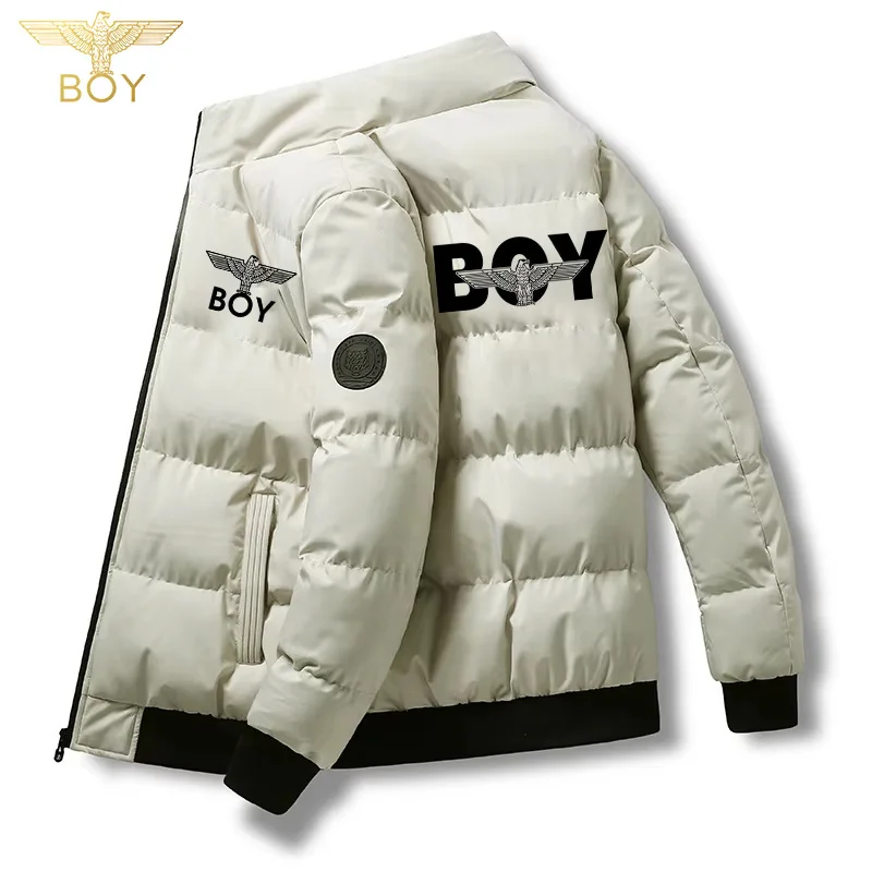 2026 Winter Short Sleeve Tiger Head Cotton Coat, Korean-style fashionable thick down jacket with BOY Eagle Loog, men's jacket, y