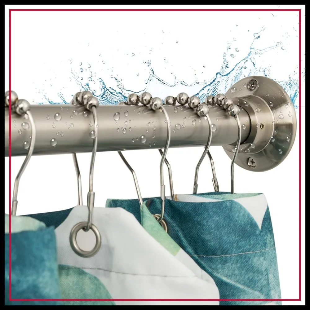 

60" Heavy Duty Straight Shower Rod, Permanent Mount, Never Rust Stainless Steel, Includes Flange and Screws Bracket
