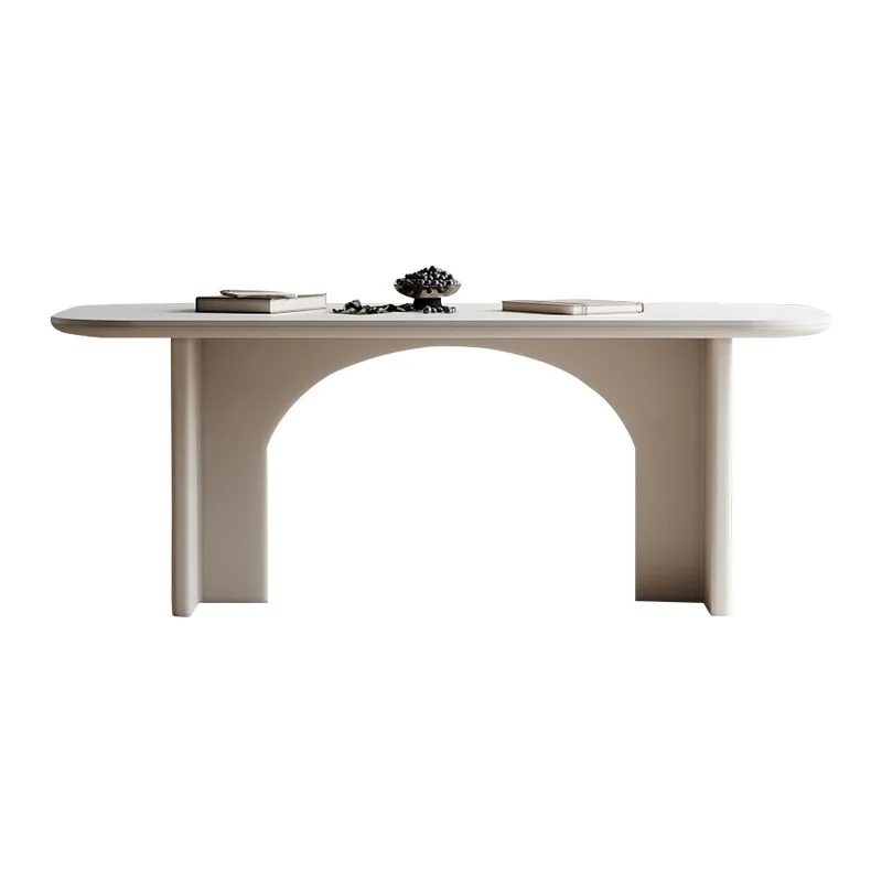 

French Cream Wind Slate Dining Table Modern Simple Restaurant Household