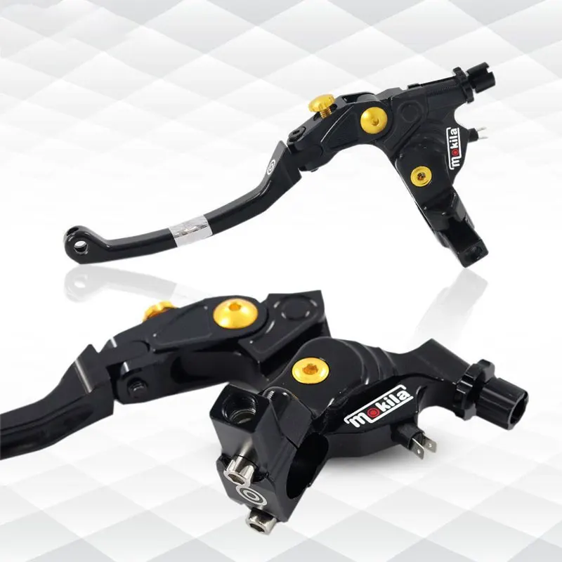 

Handlebar Clutch Brake Lever Universal Motorcycle Left Hand CNC Aluminum with Mirror Mount Wiring Harness Accessories