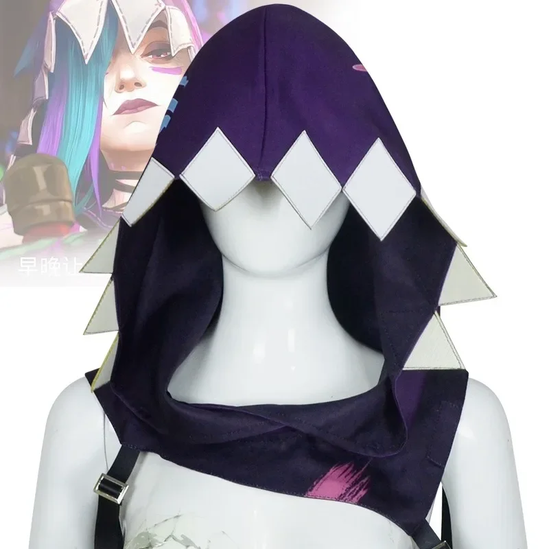 

Jinx Cosplay Cap Game LOL Jin Headgear Purple Hat Men Woman Role Play Accessories Halloween Carnival Party Suit