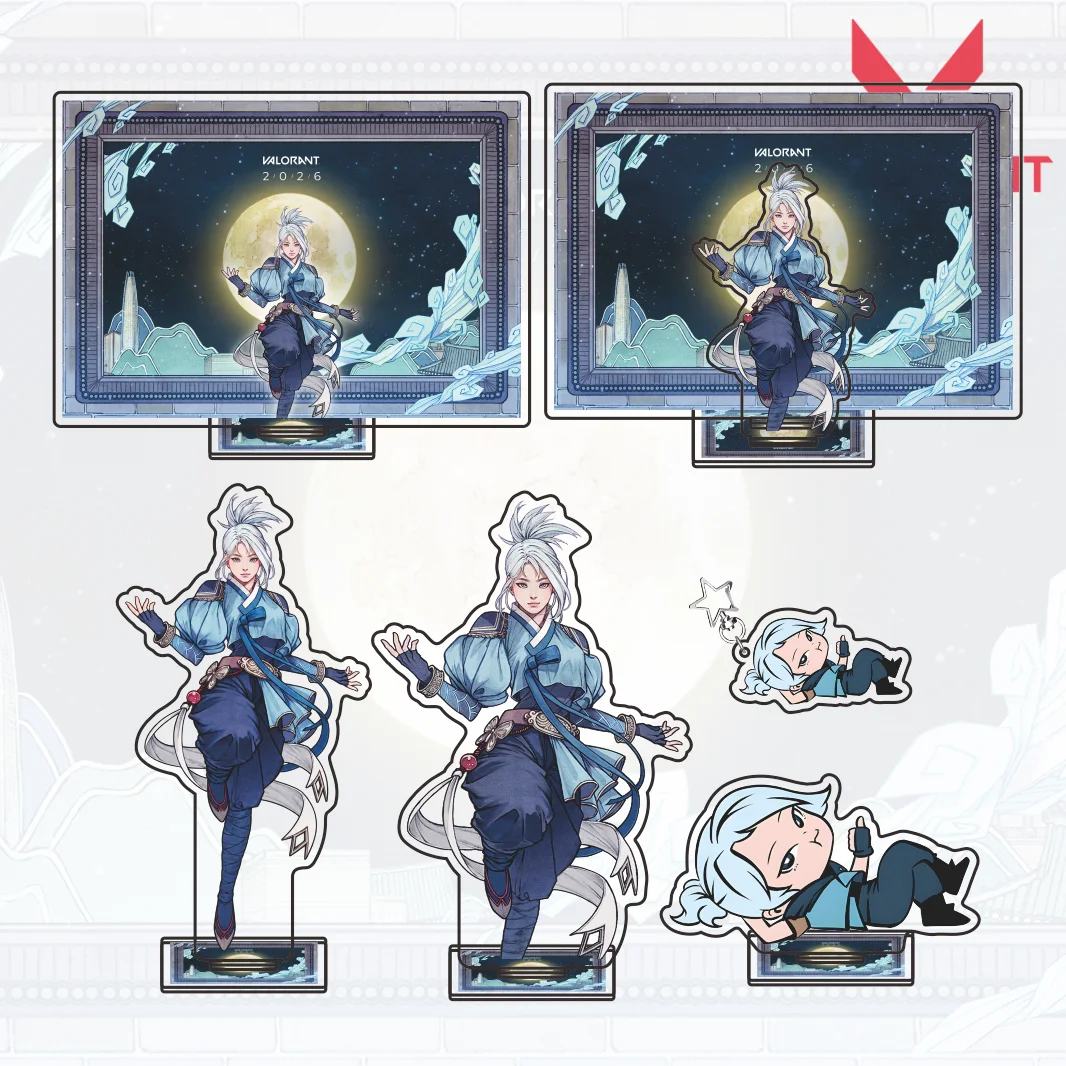 New Anime Game VALORANT Jett Mid-Autumn Festival Limited Collaboration Acrylic Stand Keychain Figure Plate Desk Decoration
