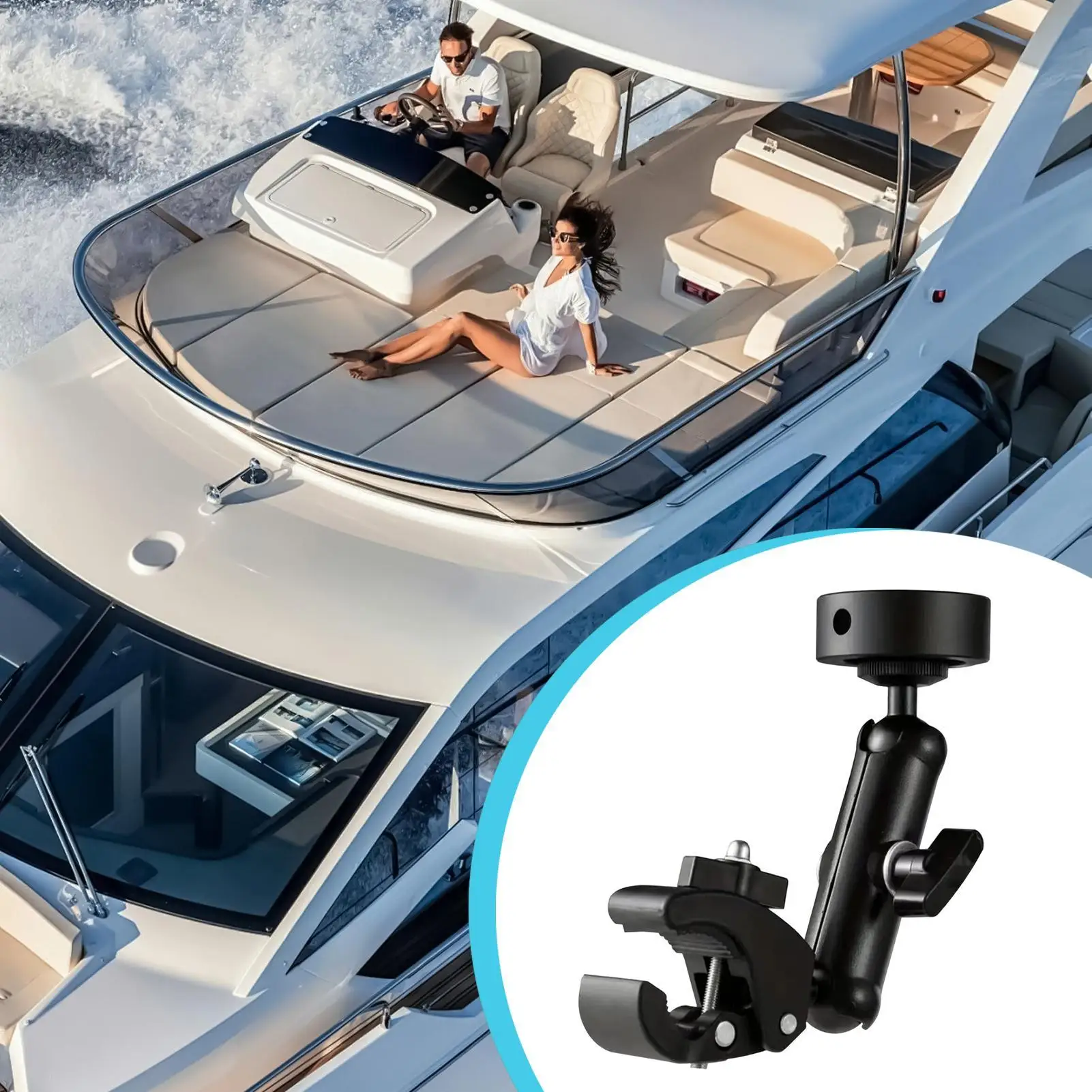 Mini adaptador de tubo de instalación rápida para montaje en coche, para RV, yate, furgoneta, remolque de viaje, caravana, autocaravana, barandillas marinas
