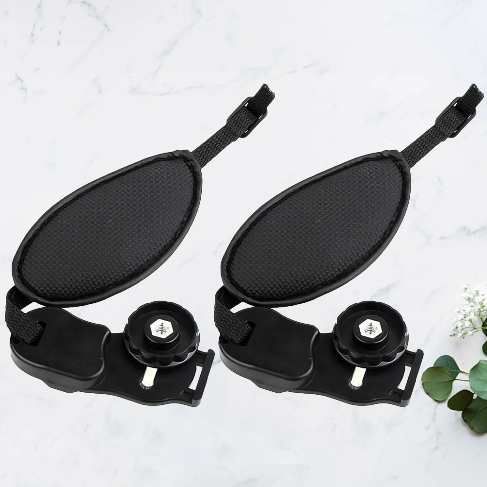 

2Pcs Camera Wrist Strap Protective Stabilizer Durable ABS Material Oval Shape Comfortable for Black Secure Camera Hand Strap