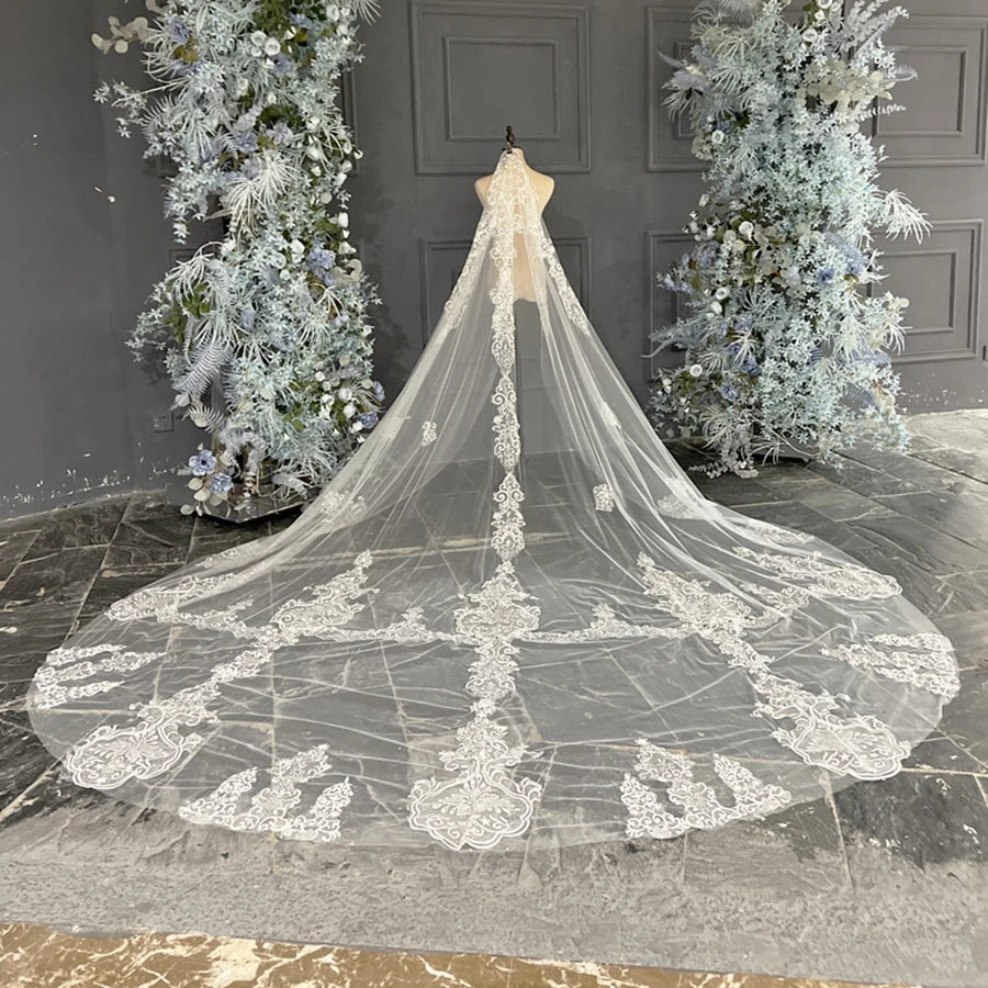 New Arrival Ivory Cathedral wedding veils for women wedding accessories Velos de novia Bridal veils Matrimonio Velos de novia