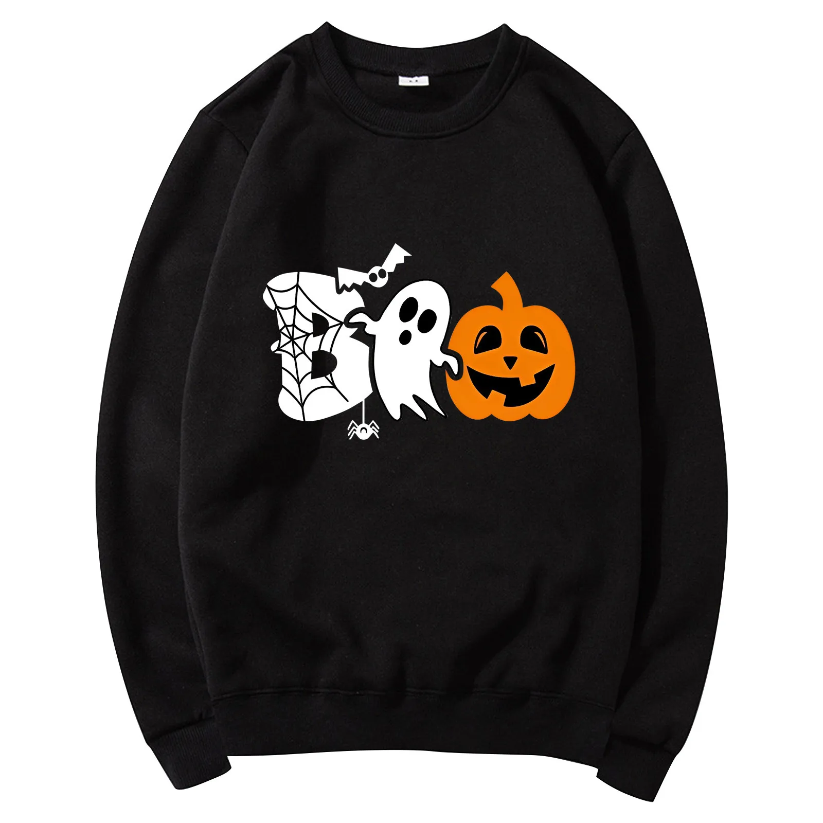 Halloween Women'S Fashion Casual Ghost Pumpkin Funny Print Children And Adults Round Neck Long Sleeve  Hooded Sweatshirt