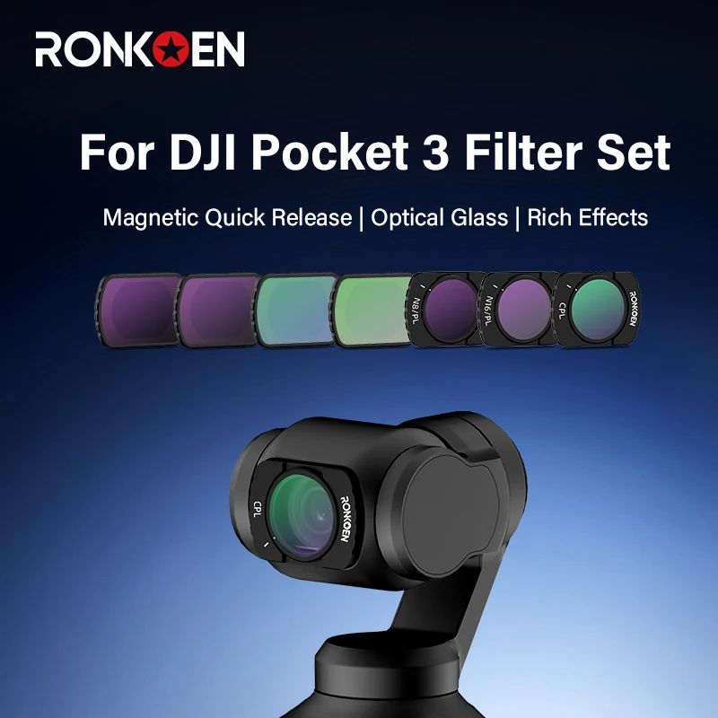 Ronkoen – ensemble de filtres magnétiques ND/CPL pour accessoires combinés de créateur DJI OSMO Pocket 3, filtres à densité neutre pour caméra d'action