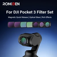 Ronkoen Juego de filtros magnéticos ND/CPL para accesorios combinados DJI OSMO Pocket 3 Creator, filtros de densidad neutra para cámara de acción