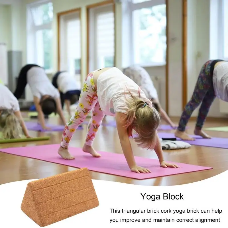 Cork Yoga Block EVA Foam Brick For Beginners Yogis Pilates Yoga Accessories Exercise Workout Training Triangular Yoga Brick