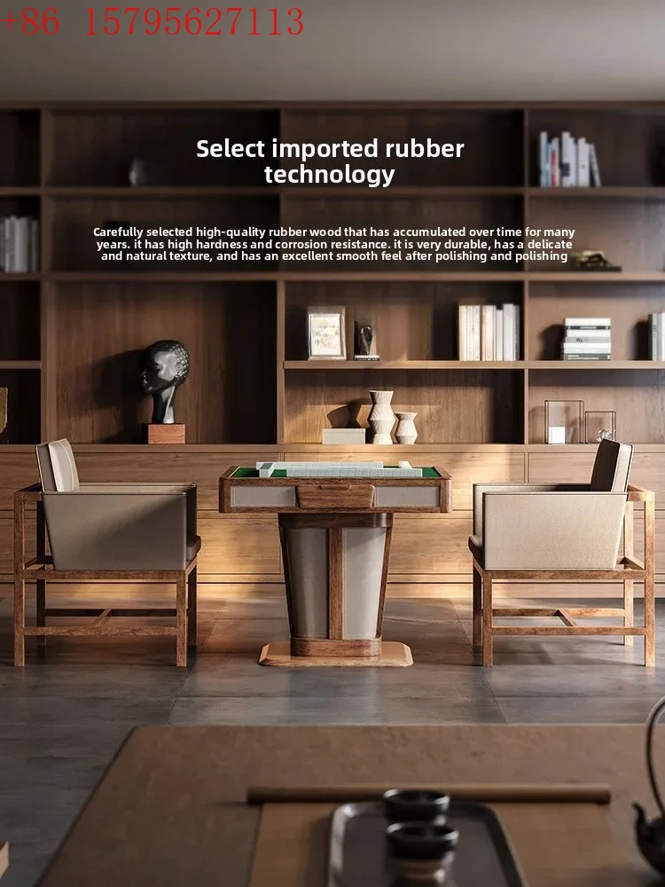 

ZZ стол для маджонга из цельного дерева, обеденный стол из резинового дерева, автоматическая бытовая высококачественная машина для маджонга двойного назначения