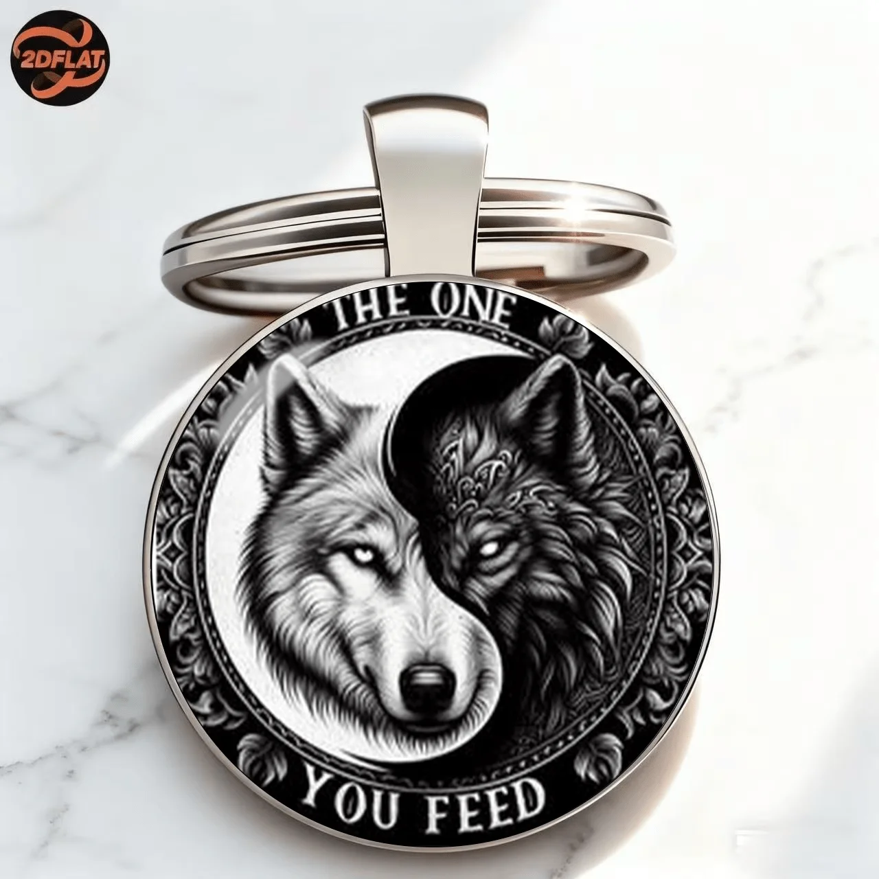 Wolf Yin Yang Schlüsselanhänger – Unisex-Tier-Totem-Autoanhänger, kreatives Geschenk für Familie und Freunde – Detail 4