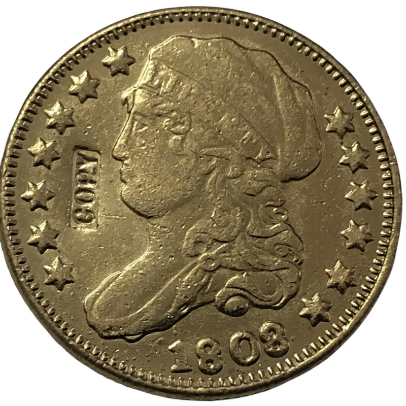 1808 US Capped Bust $5 Gold Plated dollar Exact Copy