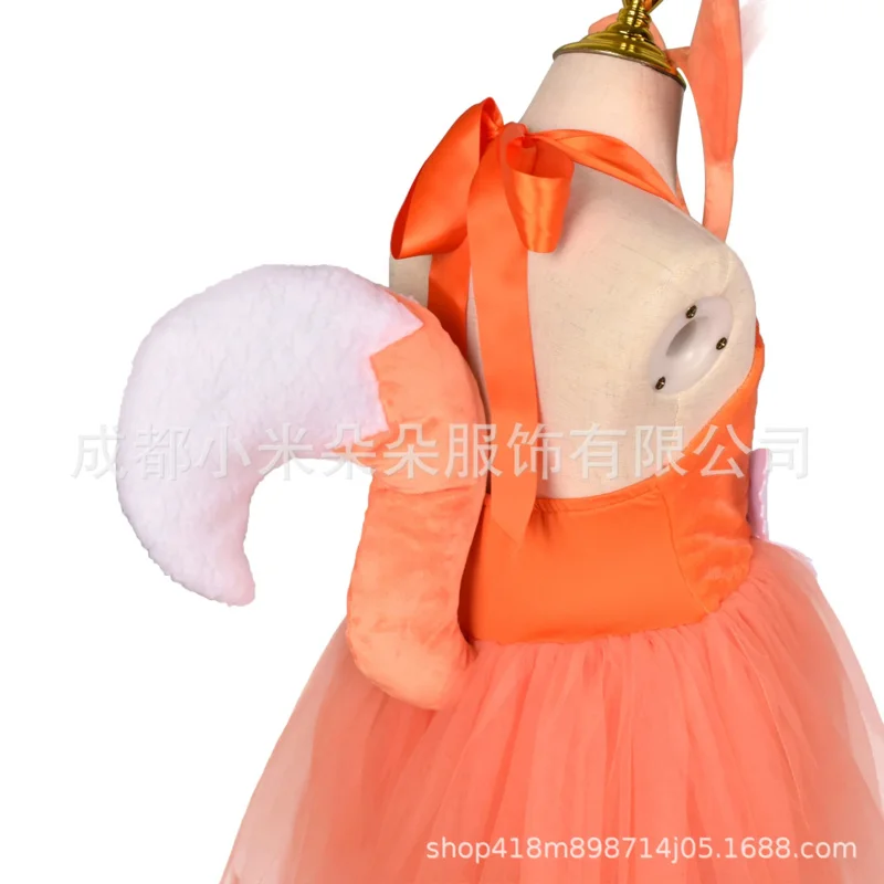 2025 New Halloween Animal Set Girls' Children's Day Performance Costume Fox Character Dress Hallo abc