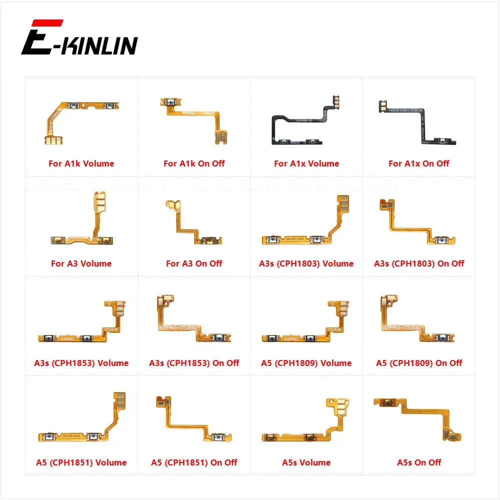 

Гибкий кабель для OPPO A1k A1x A3 A3s A5 A5s, кнопка включения выключения звука, кнопки управления, запасные части