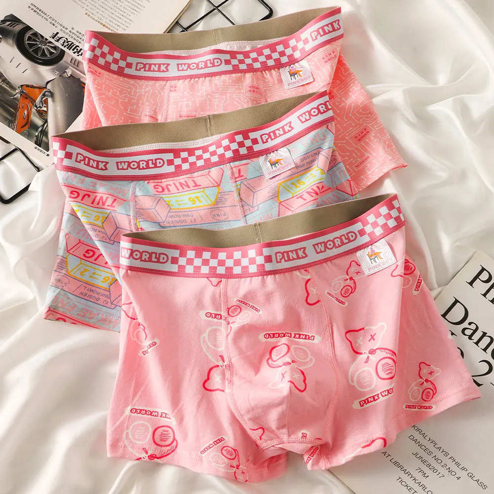 

3 шт./упак. 4XL, 100% хлопок, мягкие милые мужские трусы с героями мультфильмов, приятные для кожи дышащие сетчатые трусы с промежностью, высокоэластичные трусики