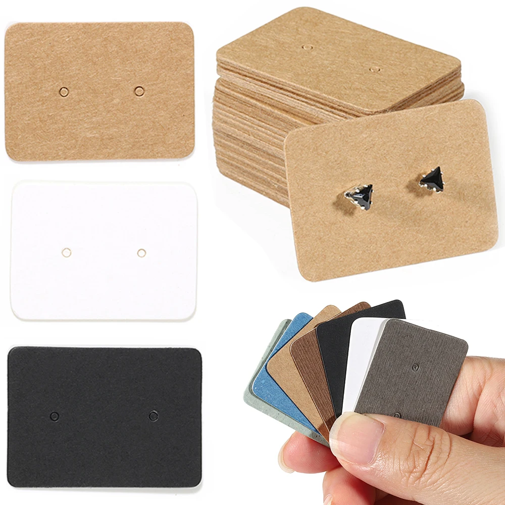 50/100pcs 3.5x2.5cm Earring Display Cards Kraft Paper Cards for Women Handmade Jewelry Earring Studs Packaging Retail Price Tags