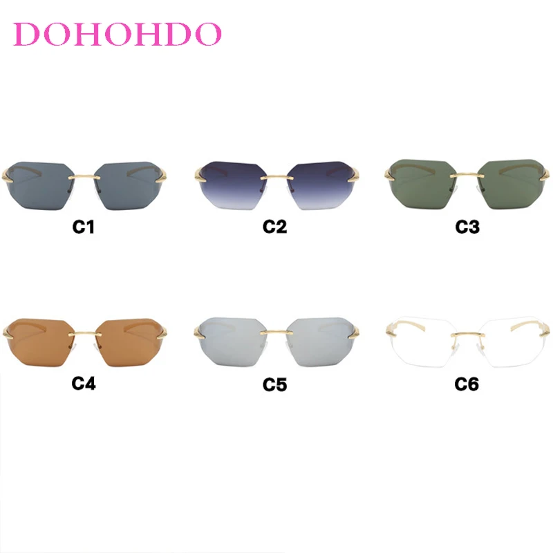 العلامة التجارية الفاخرة مصمم بدون شفة ساق معدنية العصرية المرأة النظارات الشمسية مصمم العلامة التجارية الرجال مكبرة السفر محرك الحفلات نظارات UV400