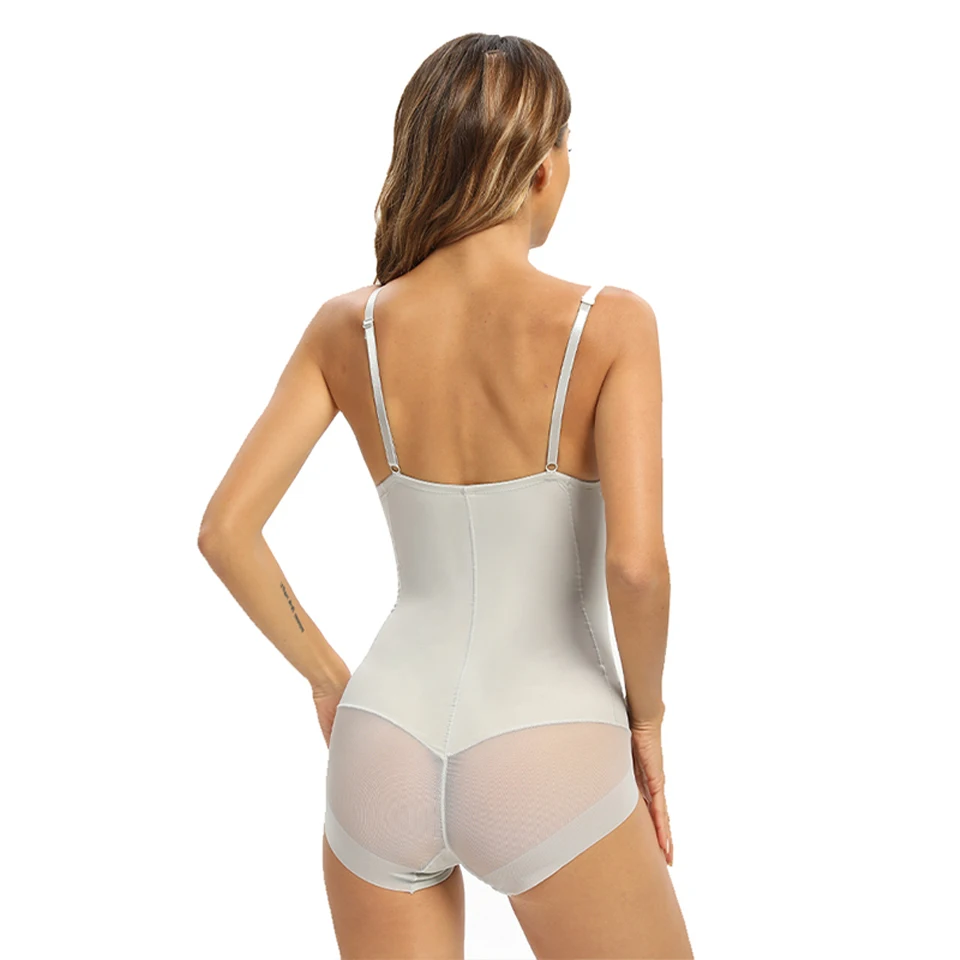 Shapewear Damen Einteiler Bodysuit Übergröße Schwarz Beige Nahtlose Unterwäsche Schlankmachende Bodysuits – Detail 10