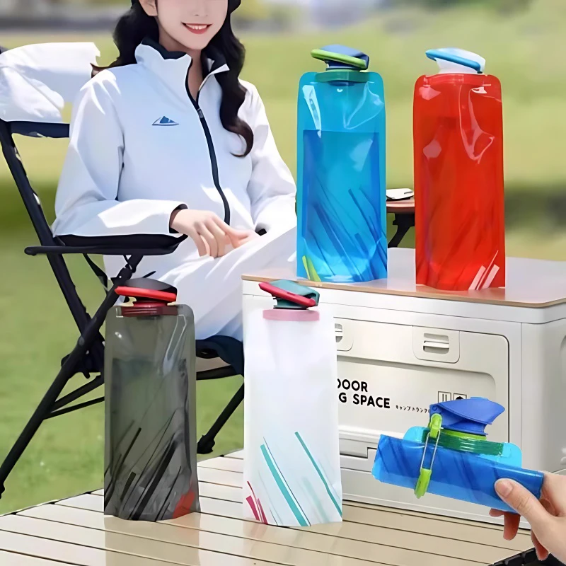 Sac d'eau douce pliable de 700ml, 1 à 10 pièces, vessie d'hydratation Portable en plein air pour randonnée, cyclisme, articles de Festival de musique
