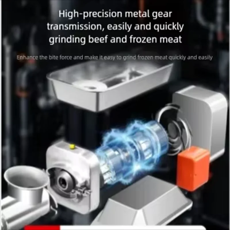 Commercial Electric Meat Grinder 1100W Heavy Duty Stainless Steel Mincer for Beef Pork Chicken Soft Bones Peanut view 6