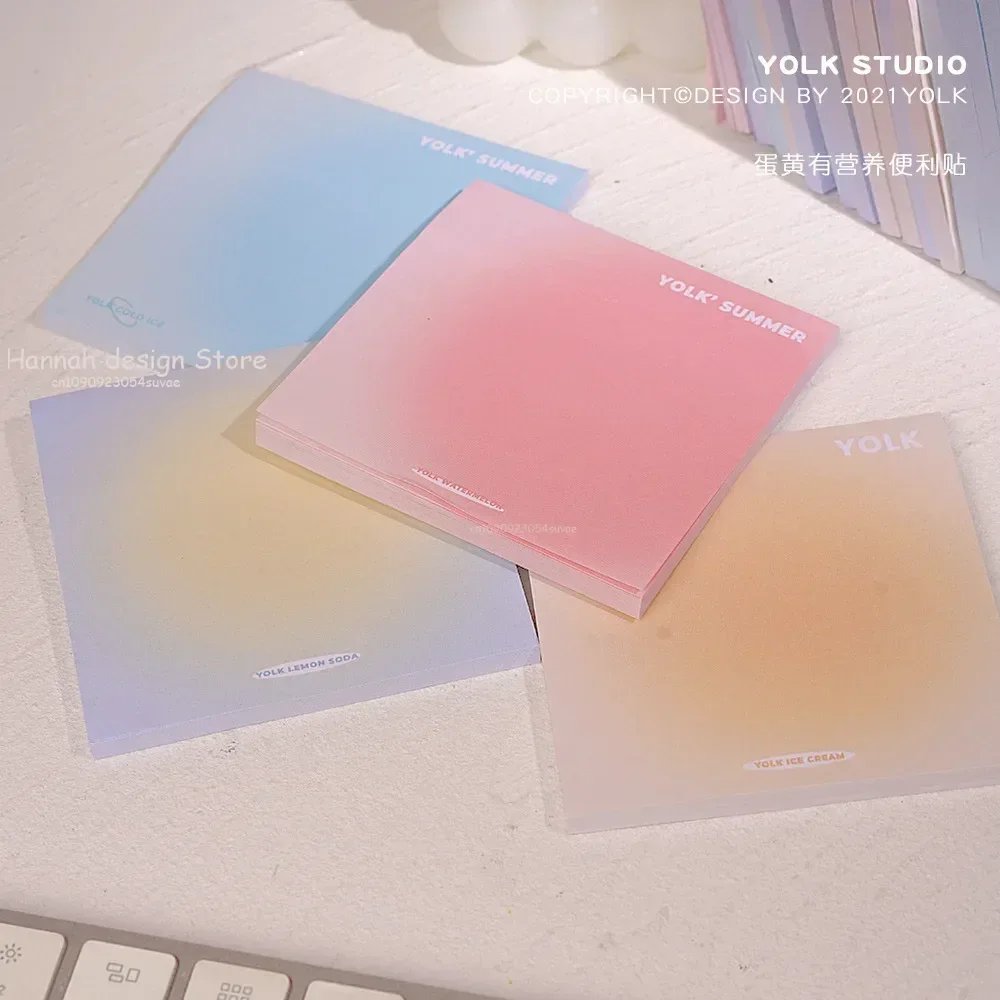 50Pcs Gradient Color Memo Pad Office School Supplies Sticky Notes Memo Notepad Cute Planner Stickers Bookmark Stationery Sticker