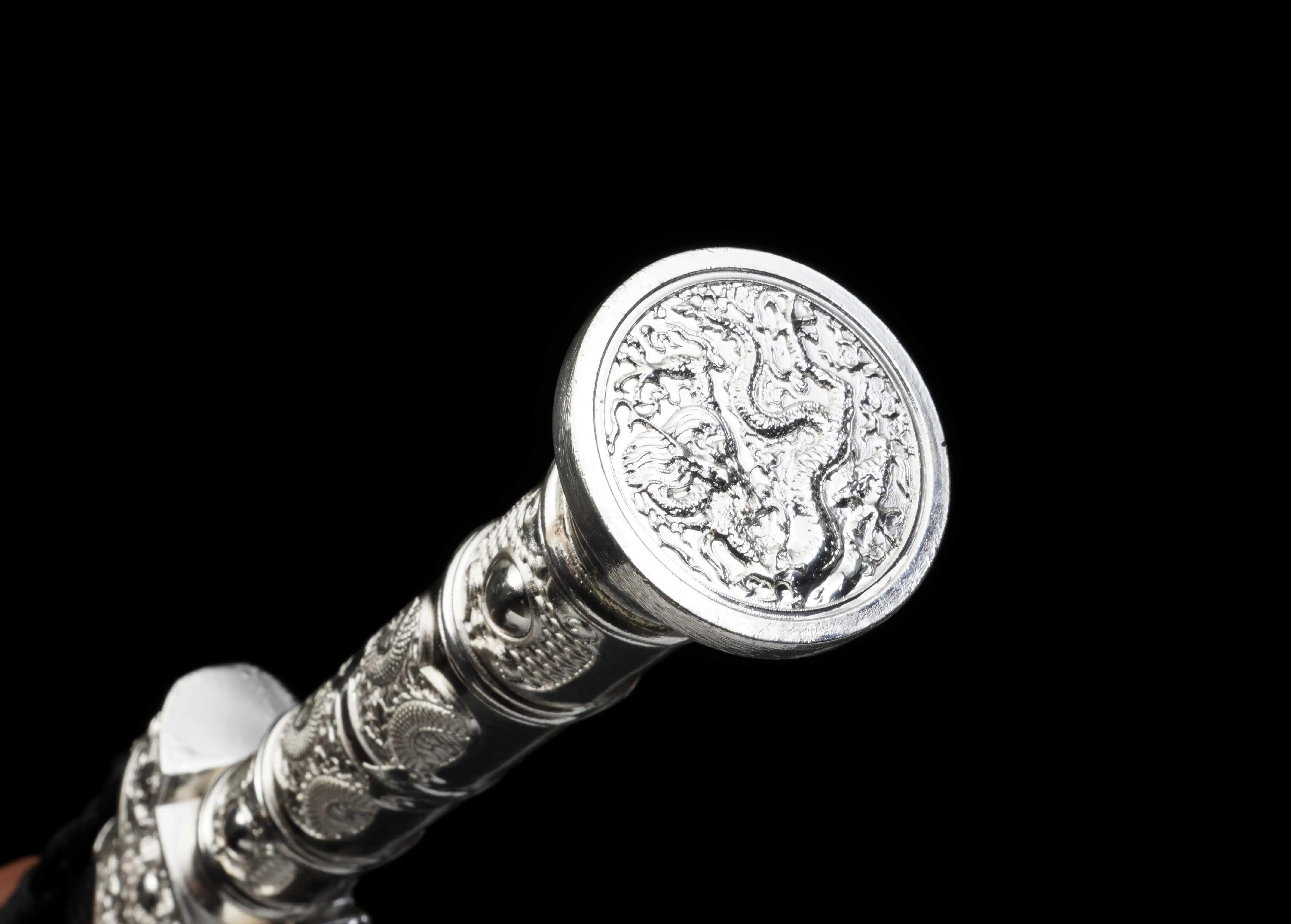 Traditional Chinese Double Dragon Pearl Sword,Manganese Steel Blade,Ideal Gift for Knight Ninja Martial Arts Lovers,Unsharpened