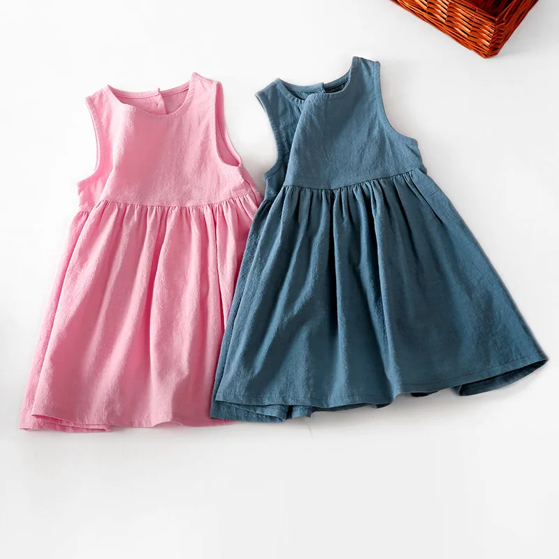 Kids Clothing Baby Girl Dress Flowers Sleeveless Party Dresses Crew Neck Sweety Tutu Gauzy Summer Dress Princess Dresses