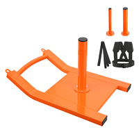 SucceBuy Fitness Strength Speed Training Sled Steel Power Sled Workout Equipment for Athletic Exercise Suitable for Weight Plate