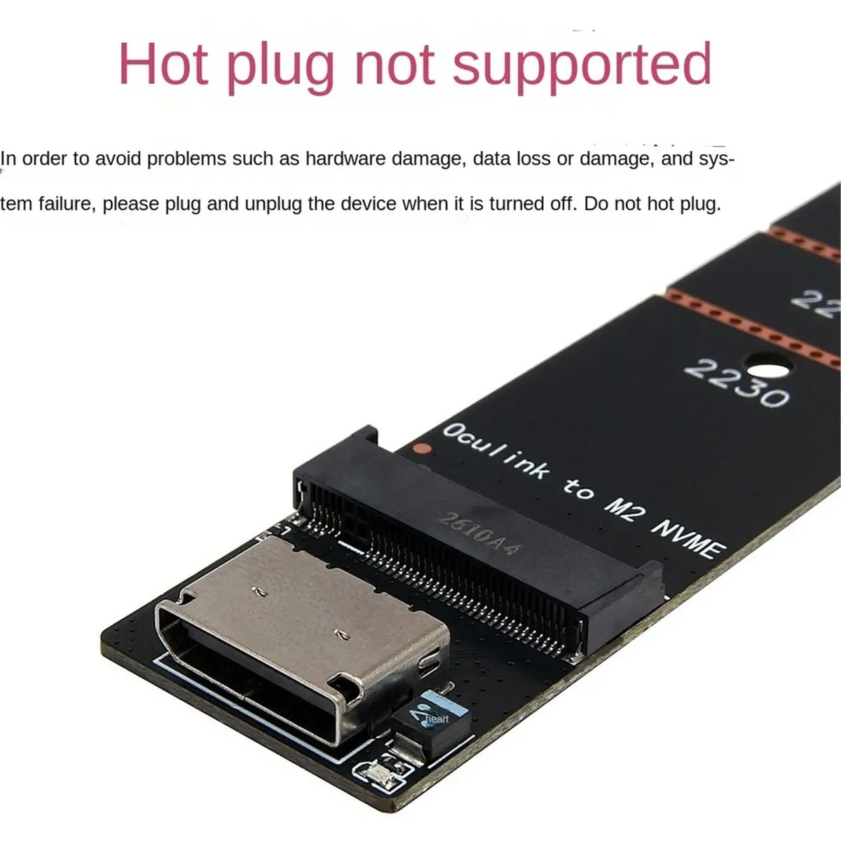 Oculink SFF-8612 to M.2 NVME M-Key SSD Adapter Card Oculink to M.2 M-Key PCIE 4.0 X4 Adapter for Mainboard