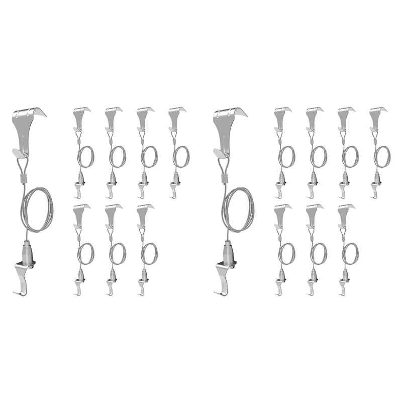 

HHO-16 Pcs Picture Rail Hanging System,Picture Rail Hooks Molding Hooks Picture Rail Hangers