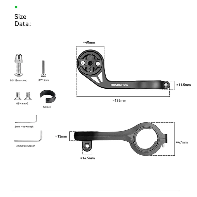 ROCKBROS ナイロン製自転車スピードメーターホルダー GoProマウント IGS / Garmin / Bryton / Cateyeコンピューター対応 MTBバイク ストップウォッチ ライトマウント