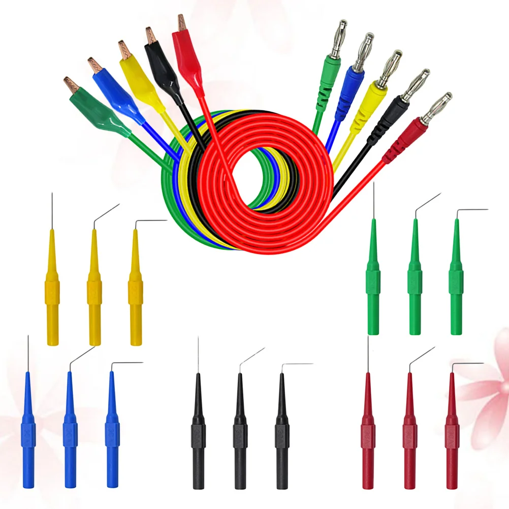 

20pcs Back Probe Kit 4Mm Banana Plug To Alligator Clip Test Cable For Automotive Diagnostics Repair Instrument Tool Accessory