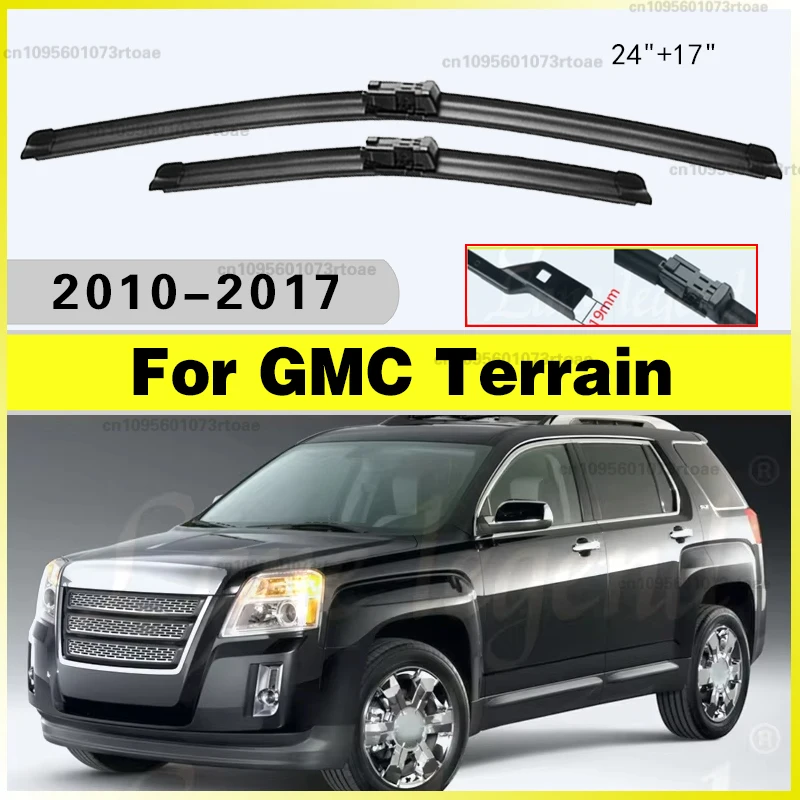 Para GMC Terrain 2010-2017, Limpiaparabrisas Delanteros con Botón de Presión, 24"+17", Accesorios para Auto 2016 2015