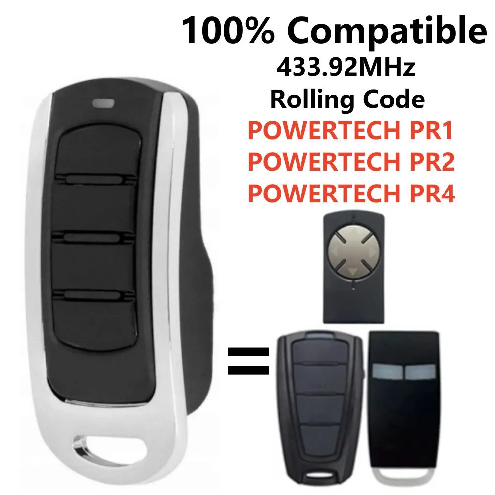 For Powertech 433.92MHz Remote Control  4-Channel Rolling Code Garage Door Remote Control Command