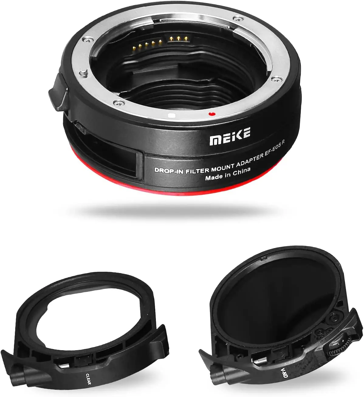 Meike MK-EFTR-C Auto-Focus Lens Mount Adapter with Drop-In Variable ND Filter and UV Filter for Canon EOS R R5 R6 RP C70 Cameras