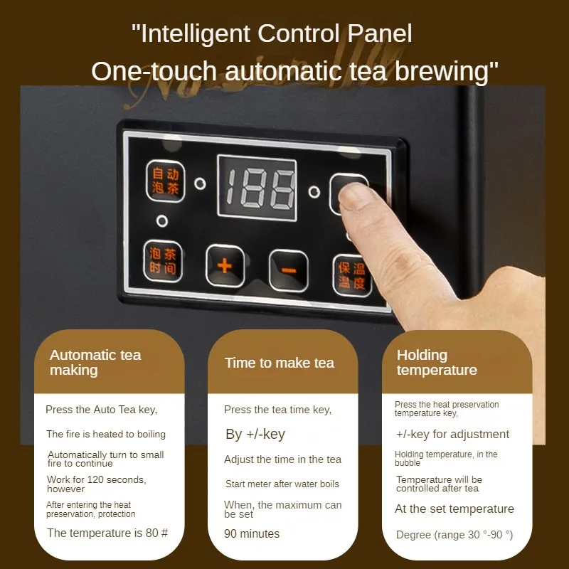 Barril de té inteligente transparente de 220V con calefacción eléctrica y función automática de fabricación de té para cafeterías y talleres de leche