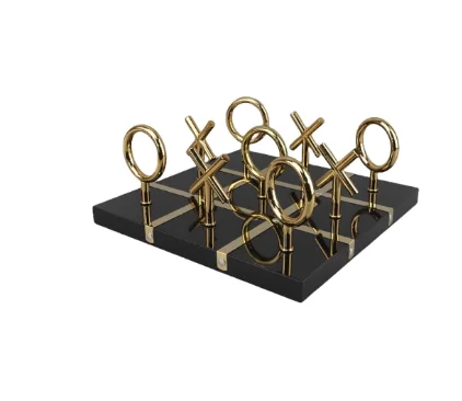 

Creative XO Nine-Grid Marble Metal Chessboard Ornament