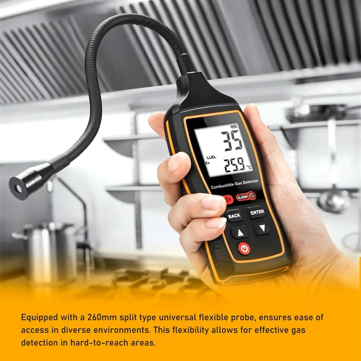 

Professional SW-743A Gas Leak Detector - 0-9999 PPM Natural & Propane Gas with LCD & Alarm