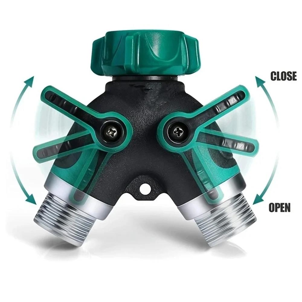 GOUN HOSE NEW 3/4 Inch 2 Way Brass Garden Hose Splitter Y-Type Tap Watering Connector Distributor for Outdoor Faucet