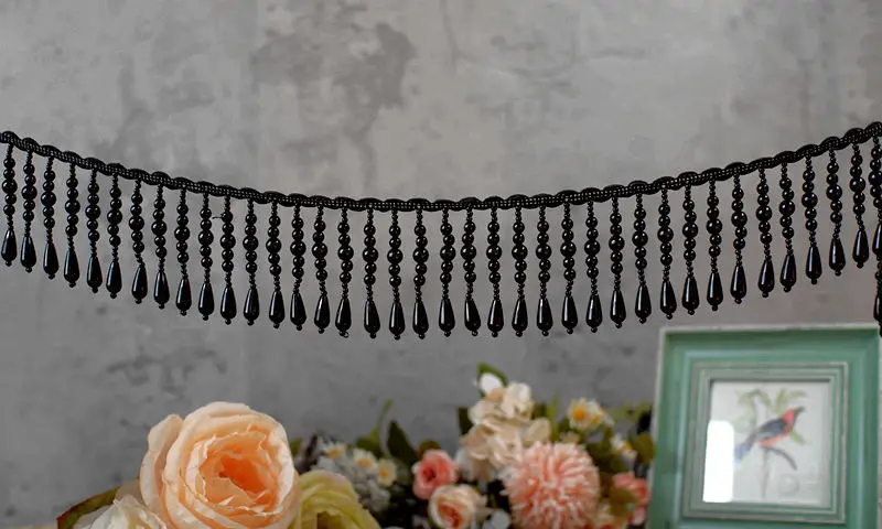 2 Yard/Lot Perlenanhänger Spitzenbesatz DIY Fransen Quaste Hochzeitskleid Kleidung Cheongsam Schal Lampe Vorhang Dekoration – Detail 20
