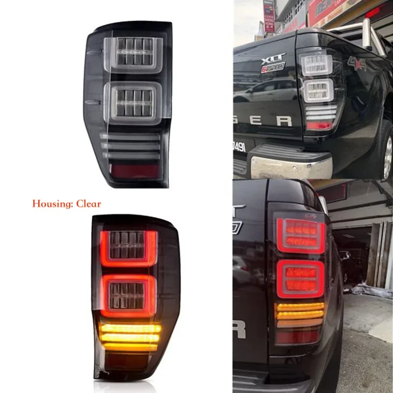 MRD for Ford Ranger 2012-2018 LED Refit Tail Light in Clear and Smokey Housing with Driving Fog Signal Brake and Reversing