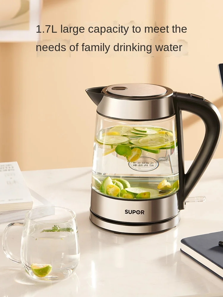 Electric Kettle 1.7L Household Borosilicate Glass Kettle Kettle Large Capacity Automatic Power off