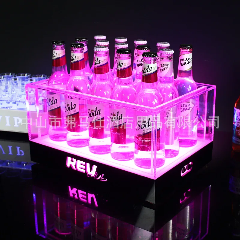 

Bar KTV Luminous Ice Bucket Restaurant Nightclub Beer Frame Ice Bucket PC Acrylic Anti-drop Champagne Bucket Commercial