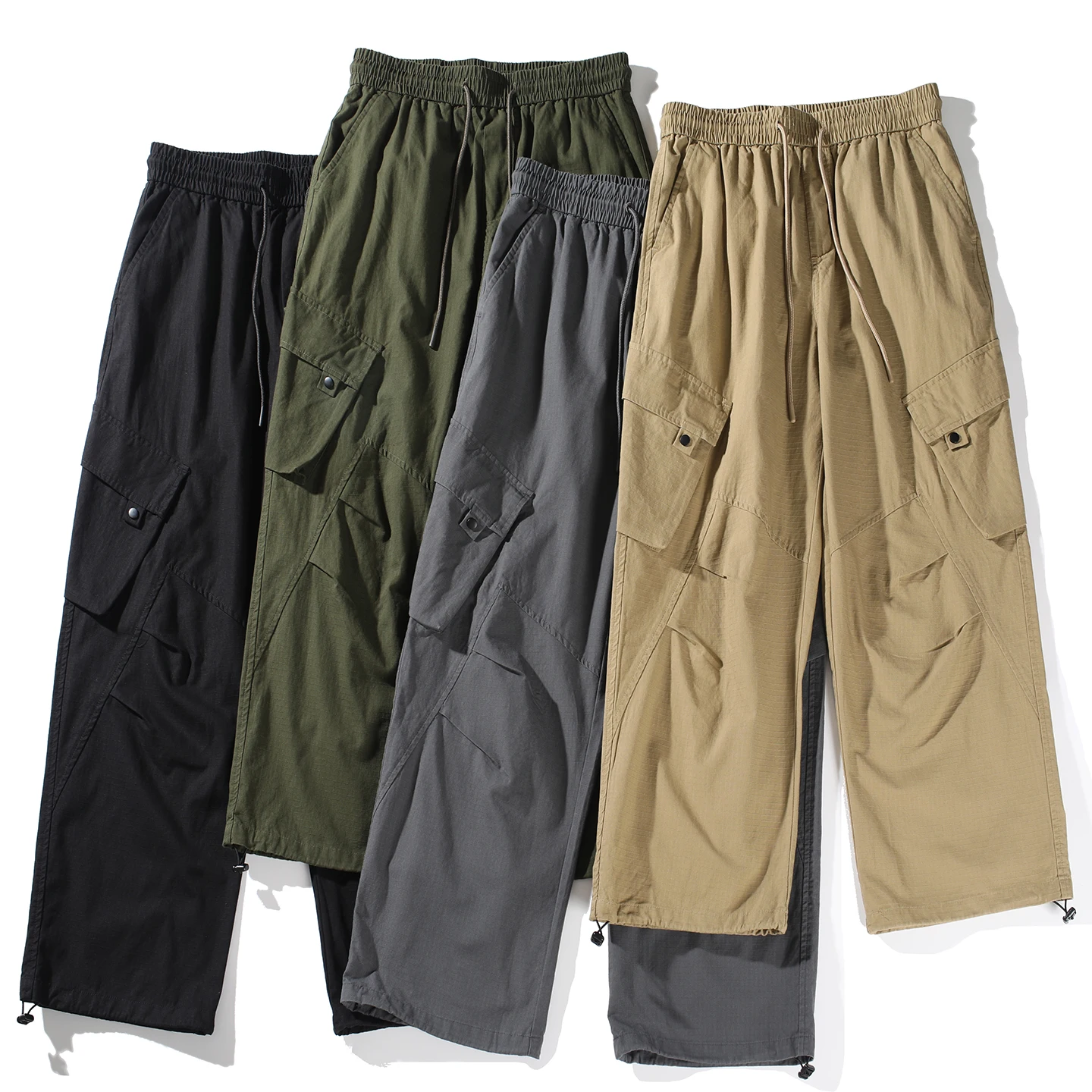 

Мужские хлопковые рабочие брюки в стиле ретро в японском стиле, весенне-осенние свободные повседневные брюки с прямыми штанинами, большие удобные брюки