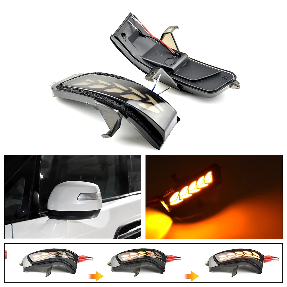 

2X LED Dynamic Turn Signal Side Light Indicator Side Wing Mirror Blinker Sequential Cover Trim For Honda N-Box 2012 2013-2017