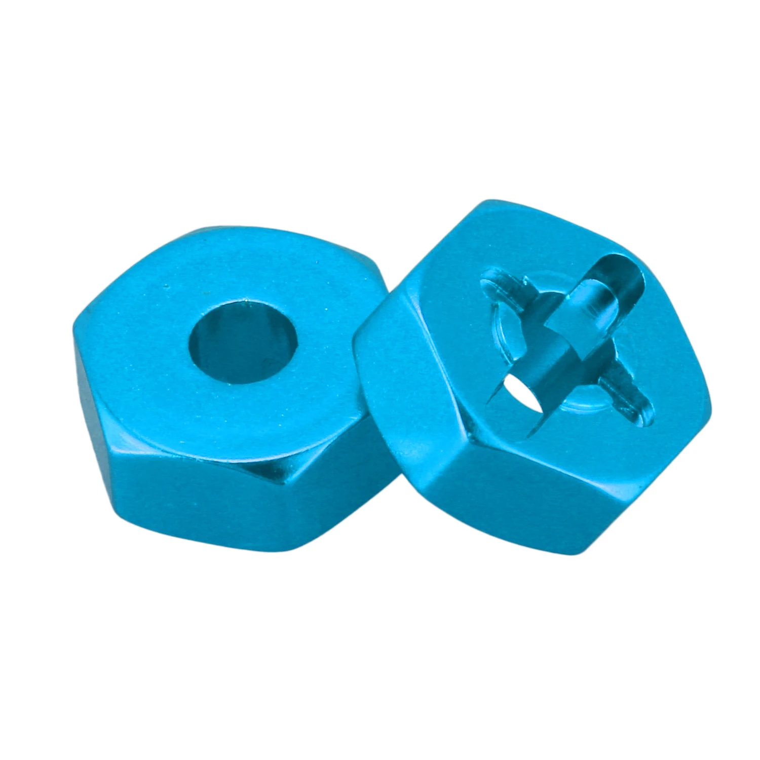 Adaptador hexagonal de cubo de rueda combinador de aleación de aluminio, 12mm, actualizaciones para Wltoys 144001 1/14 RC, piezas de repuesto para coche, azul