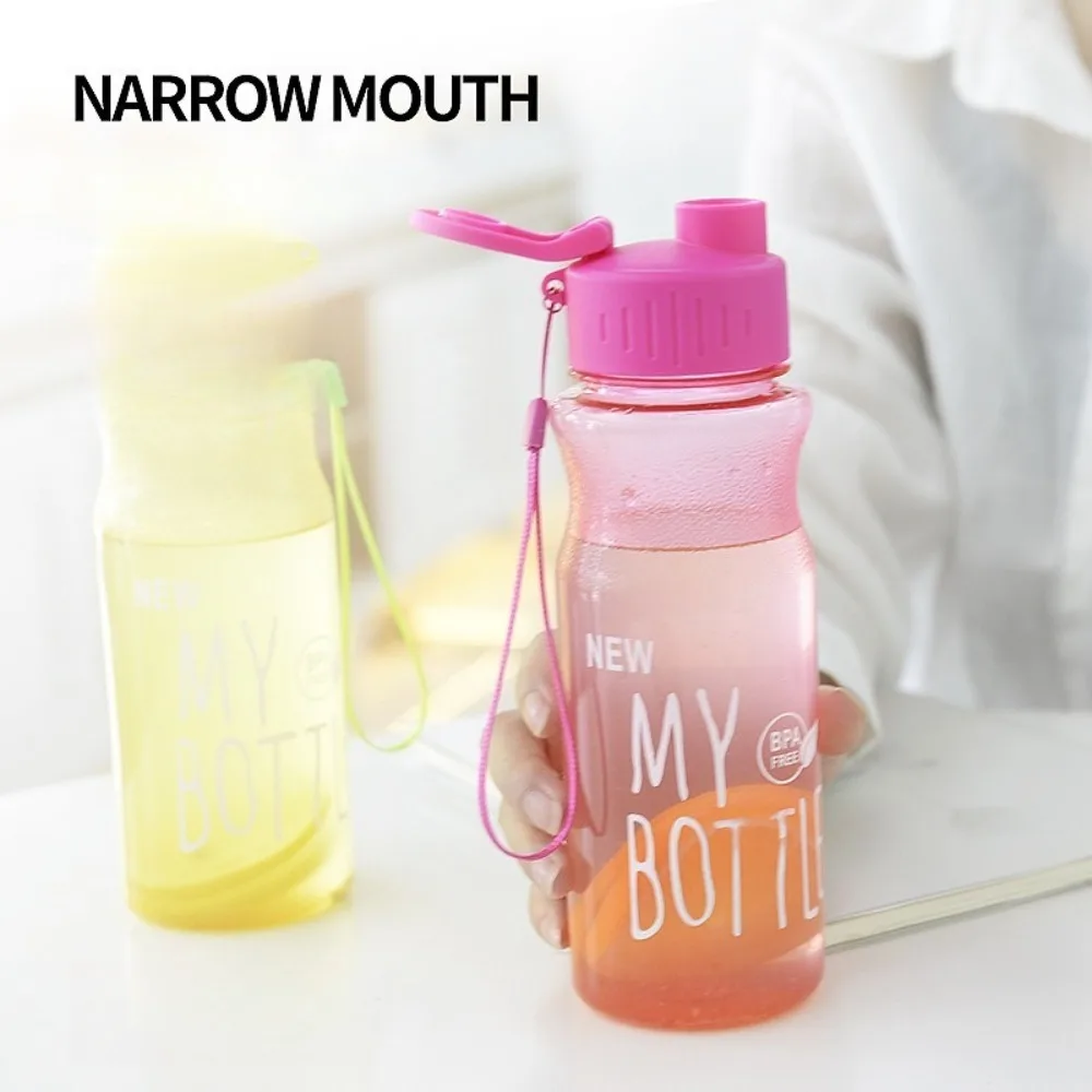 550ML Transparent Water Bottle Food Grade Portable Fitness Sports Water Bottle Tritan Material with Lanyard Outdoor Supplies image 5