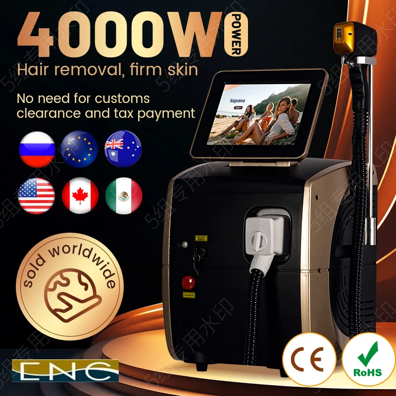 

Diode Laser755 808 1064nm Multi Wavelengths Hair Removal Machine Cooling Head Painless Laser Epilator Face Body Hair Removal