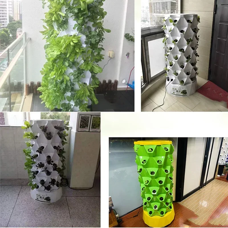 6/8/10-Tier Home Balcony Hydroponic Gardening Pineapple Tower Garden, Vertical Soilless Cultivation, Indoor Gardening Equipment