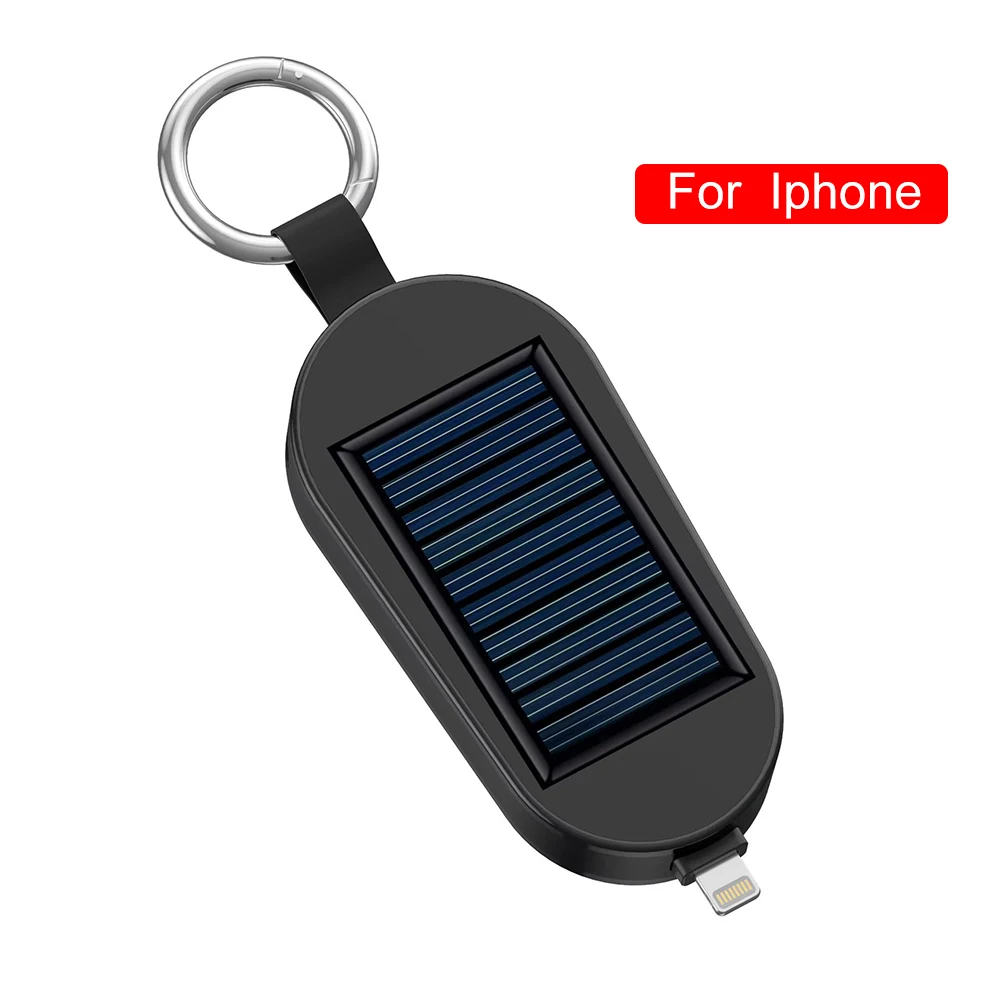 3000mAh Solar Power Bank Fast Charging Type-C/For iPhone Wireless Charger for Apple Watch Portable External Power Bank Keychain